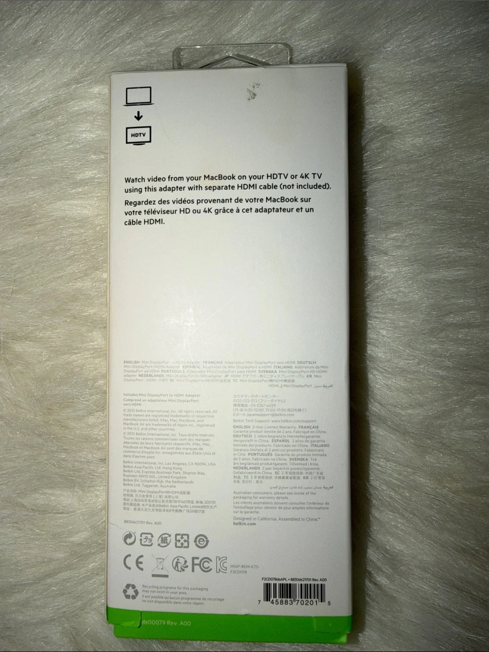 belkin White Mini DisplayPort to HDMI Adapter